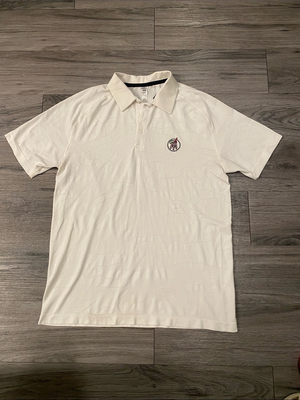 Men's White Polo Shirt with Subtle Crest Embroidery